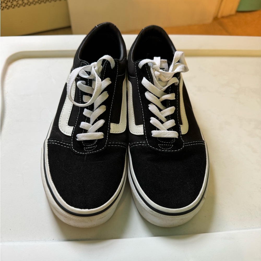 Vans Black and White Classic Suede Sneakers
